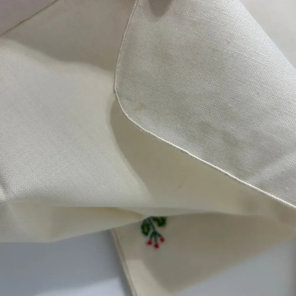 Vintage NWT Christmas Napkins Set of 6 + Bread Basket Liner Embroidered Holiday